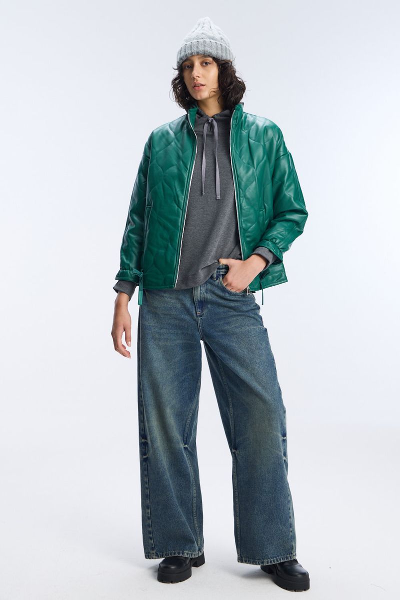 BOMBER  EFECTO CUERO HELL