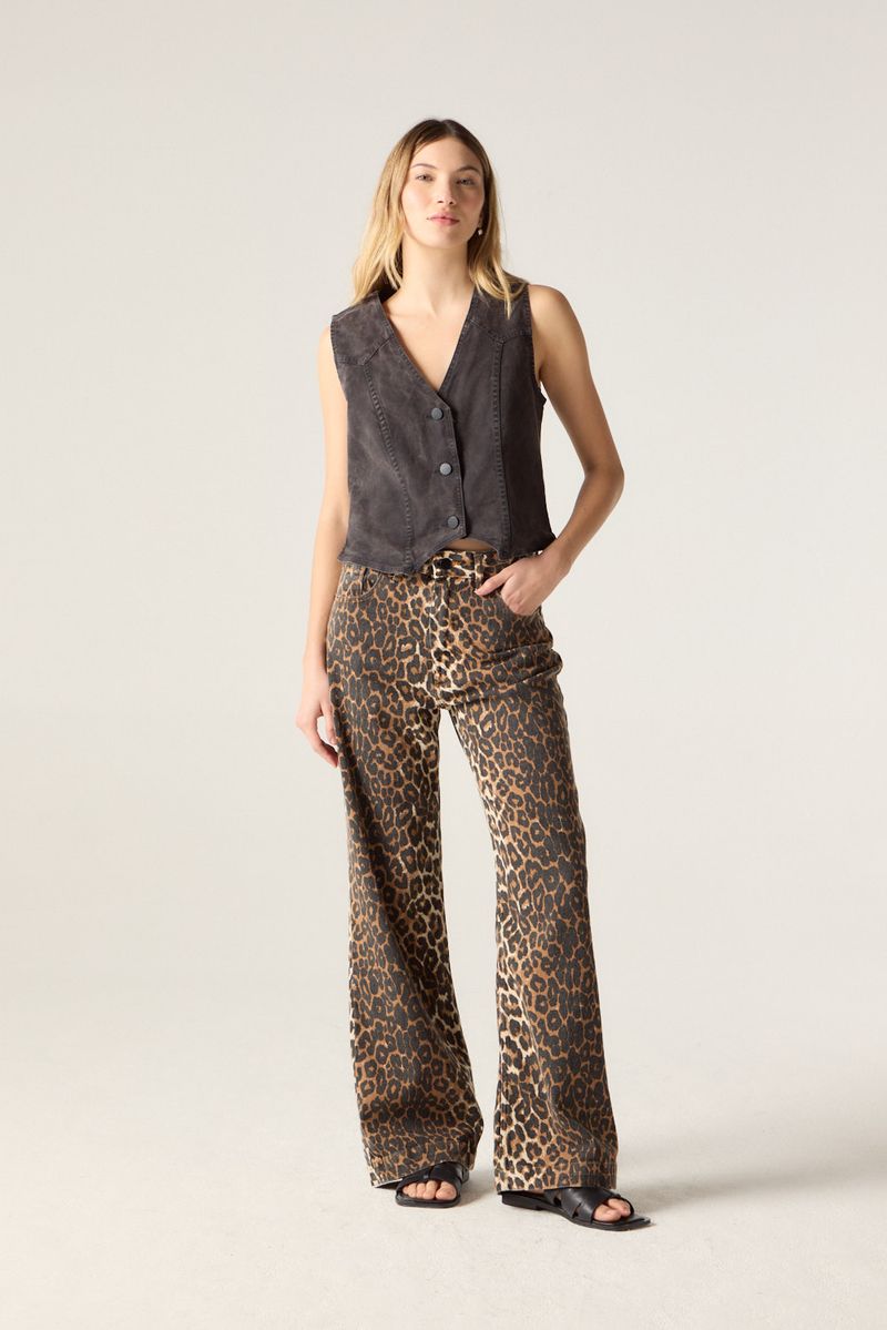 JEAN WIDE LEG ANIMAL