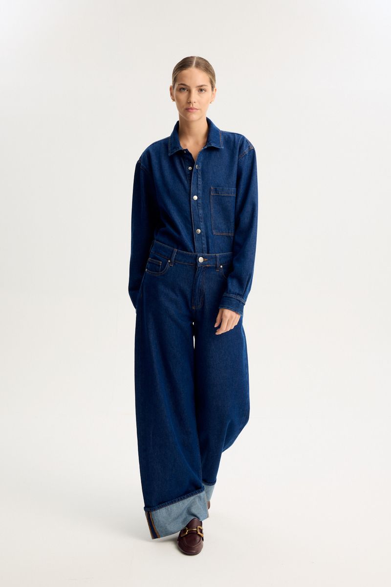 JEAN WIDE LEG MOSS