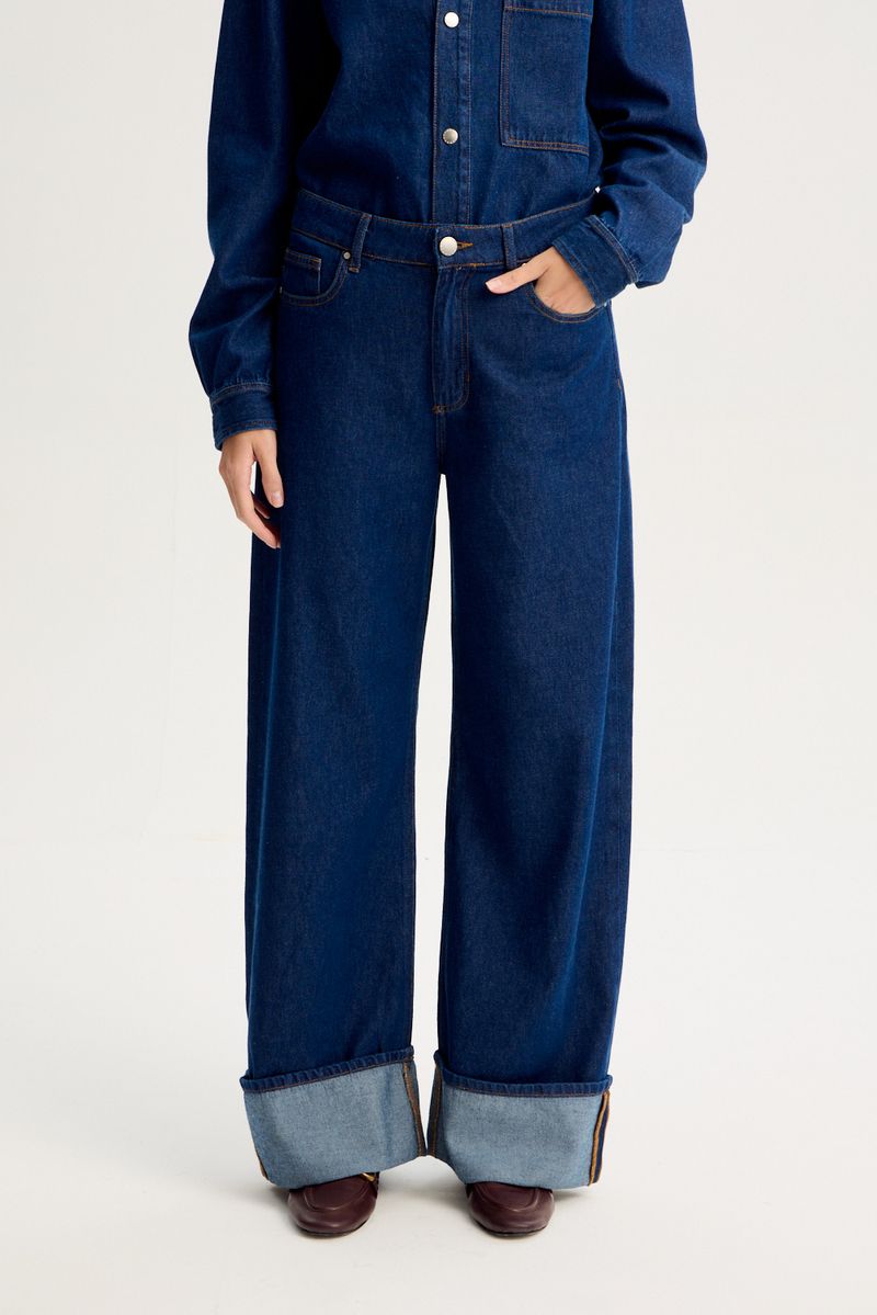 JEAN WIDE LEG MOSS