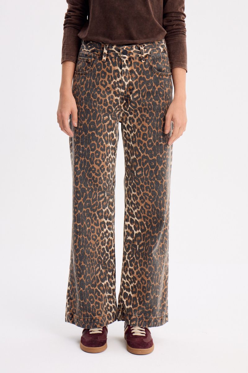 JEAN WIDE LEG ANIMAL