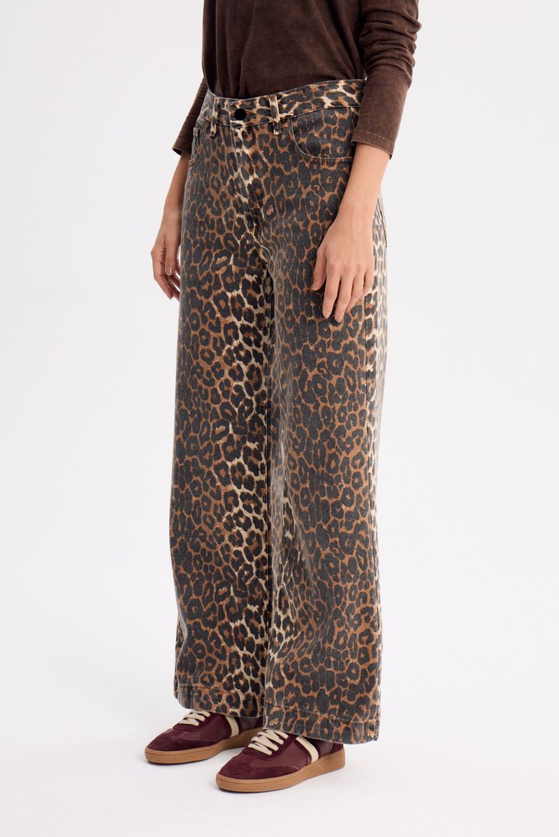 JEAN WIDE LEG ANIMAL