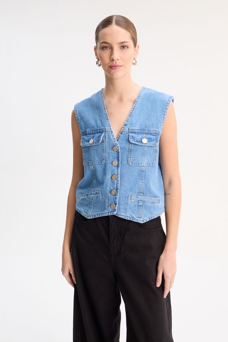 CHALECO DENIM SASTRERO