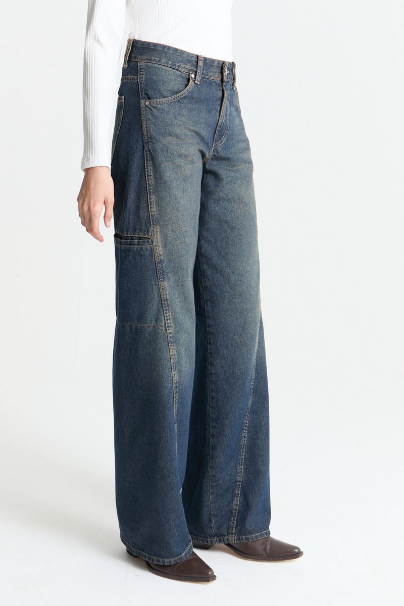 JEAN WIDE LEG CARGO READY