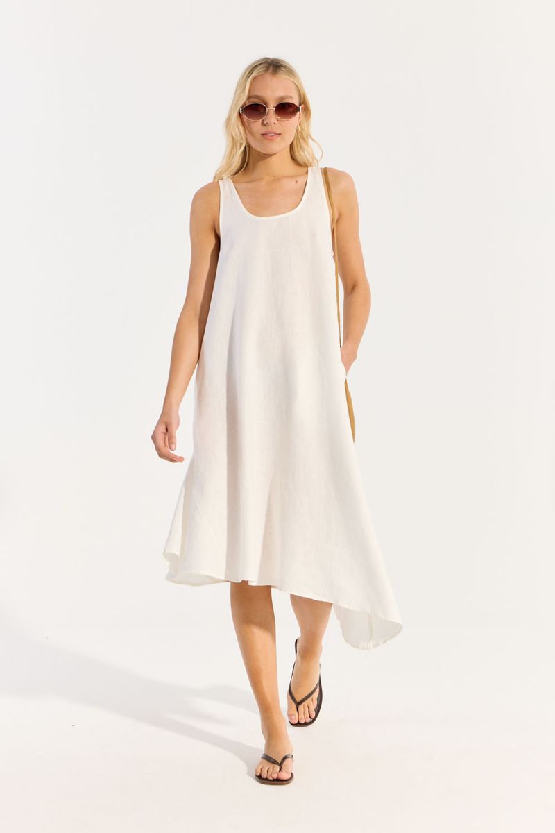 VESTIDO LINO LARGO ROSES