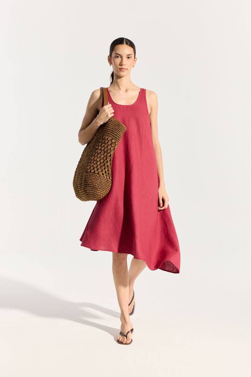 VESTIDO LINO LARGO ROSES