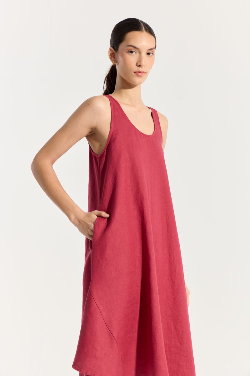 VESTIDO LINO LARGO ROSES