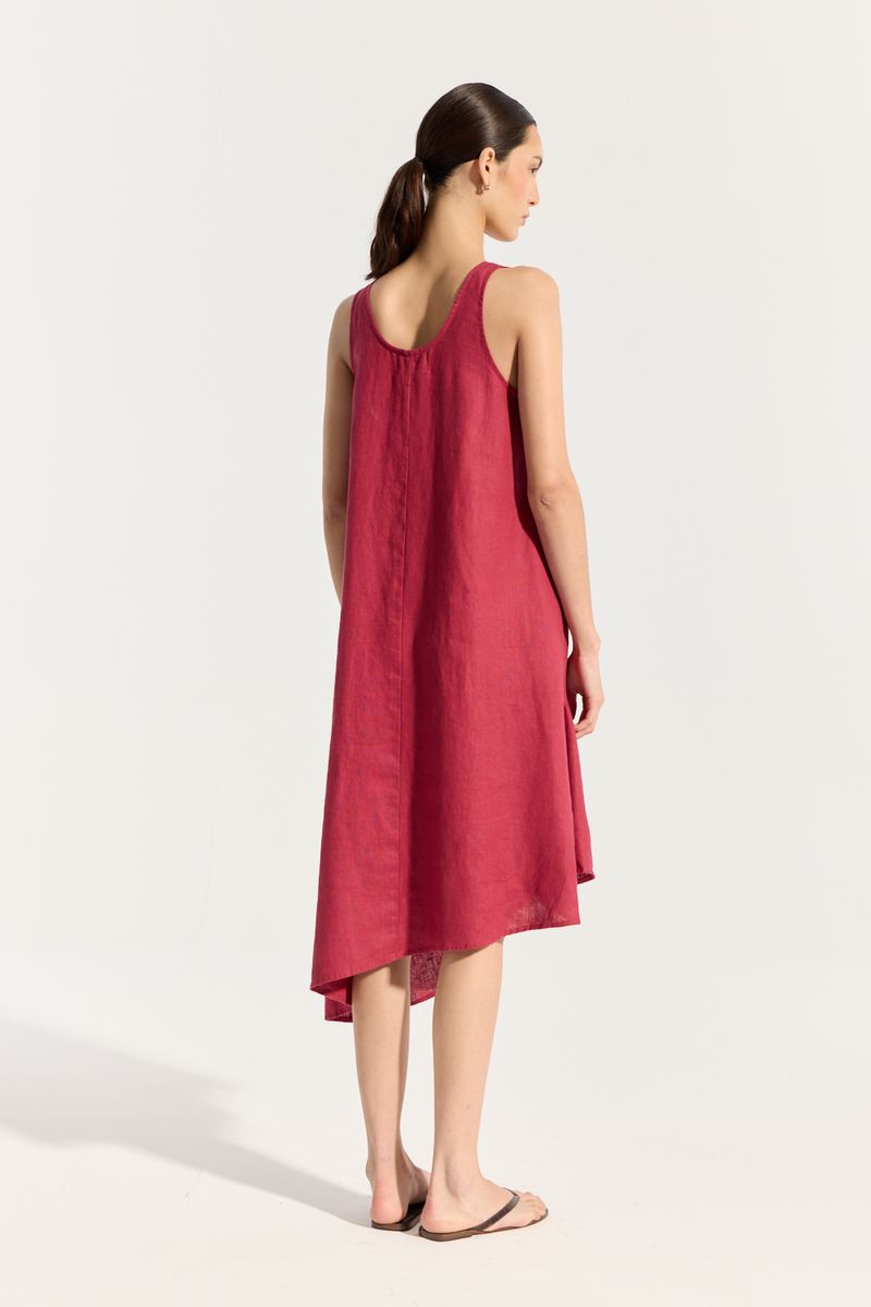 VESTIDO LINO LARGO ROSES